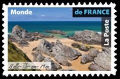 Stamp, Belle-Ile-en-Mer, France,  , Beaches, Landscapes, Tourism