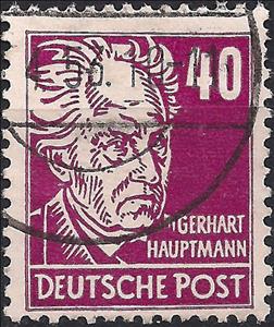 Stamp, Gerhart Hauptmann (1862-1946), Germany, Democratic Republic,  , Authors, Famous People, Literary People (Poets and Writers), Literature, Men, Nobel Laureates