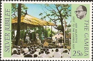 Stamp, Queens Visit 1961, Gambia,  