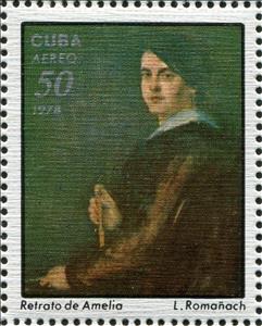 Stamp, Cuban Painters. Amelia Pelaez Del Casal (1896-1968), Cuba,  , Airlines, Commemoration, Paintings