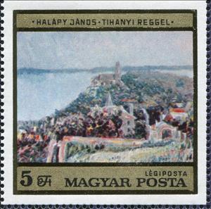 Stamp, JÁnos HalÁpy - Tihanyi Reggel., Hungary,  , Paintings, Tourism
