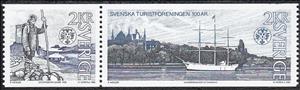 Se-tenant, Touring Club, Sweden,  , Heroes, Landscapes, Sailing Ships, Ships, Tourism