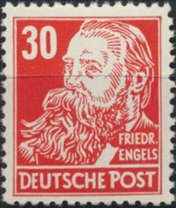 Stamp, Friedrich Engels (1820-1895), Germany, Democratic Republic,  , Communism, Famous People, Men, Politicians, Revolutionaries