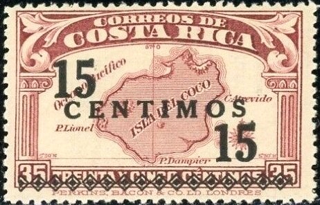 Map of Cocos Island-overprinted
