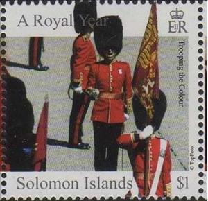Stamp, Trooping the Colour, Solomon Islands,  , Army