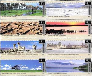 Se-tenant, 2018 Provisional Surcharges, Argentina,  , Landscapes, Ruins, Townscapes / City Views