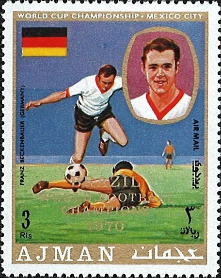Franz Beckenbauer, Germany. Overprinted