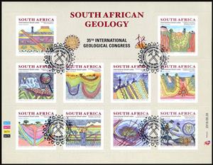 Mini Sheet, 35th International Geological Congress, South Africa,  , Geology, UNESCO World Heritage Sites