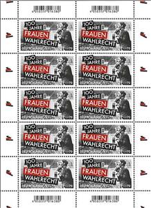 Mini Sheet, Centenary of Women's Suffrage in Germany, Germany, Federal Republic,  , Anniversaries and Jubilees, Politics, Women