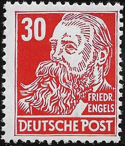 Stamp, Friedrich Engels (1820-1895), Germany, Democratic Republic,  , Communism, Famous People, Men, Politicians, Revolutionaries