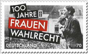 Stamp, Centenary of Women's Suffrage in Germany, Germany, Federal Republic,  , Anniversaries and Jubilees, Politics, Women