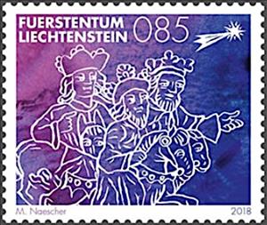 Stamp, The Wise Men, Liechtenstein,  , Christmas, Religion