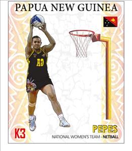 Stamp, Pepes, National women’s Netball Team, Papua New Guinea,  , Sports