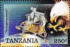Stamp, Futuristic space station, Tanzania,  