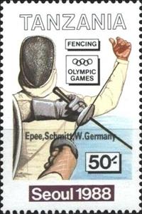 Stamp, Epee, Schmitt, DDR, Tanzania,  