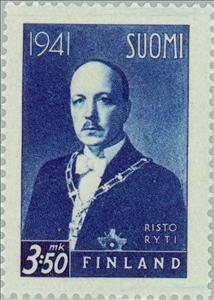 Stamp, Risto Heikki Ryti, President of State, Finland,  , Famous People, Heads of State, Men, Politicians