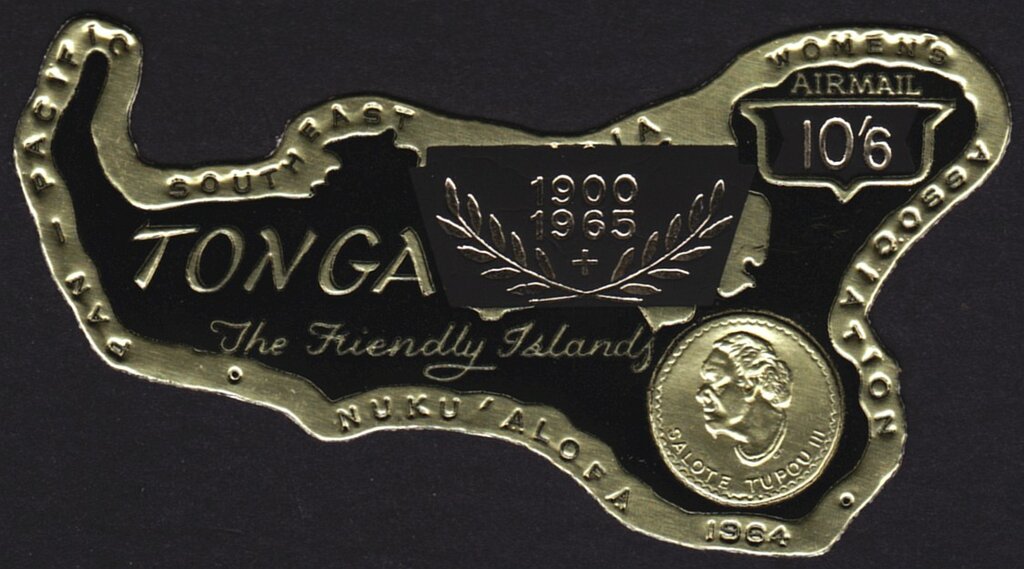 Map of Tongatapu - overprinted and surcharged