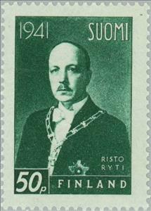 Stamp, Risto Heikki Ryti, President of State, Finland,  , Famous People, Heads of State, Men, Politicians