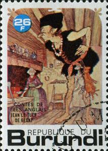 Stamp, Joseph Jacobs. JACK THE GIANT KILLER., Burundi,  , Fairy Tales