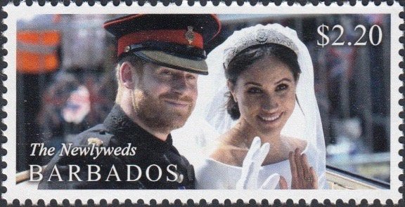 Stamp, The Newlyweds, Barbados,  , Actors, Royalty, Weddings