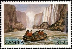 Stamp, Rafting on Zambezi, Zambia,  , Rafting, Rivers, Tourism, Waterfalls