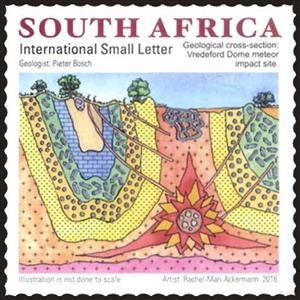Stamp, Vredeford Dome meteor Impact site, South Africa,  , Geology, UNESCO World Heritage Sites