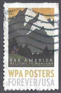 Stamp, WPA Posters: See America, United States of America,  , Landscapes, Mountains, Promotional Posters