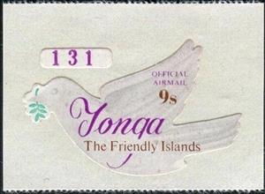 Stamp, Peace dove with laurel branch, Tonga,  , Birds, Peace Doves