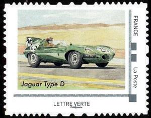 Stamp, Jaguar Type D, France,  , Cars