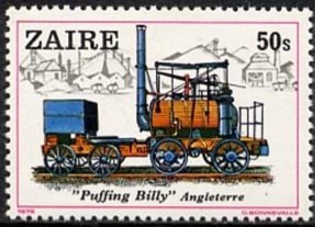 History of the railroads, depicting famous locomotives.