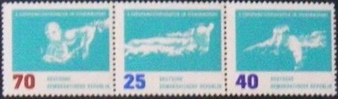 Se-tenant, Various water sports, Germany, Democratic Republic,  , Aquatic Sports, Sports, Swimming, Water, Water-polo