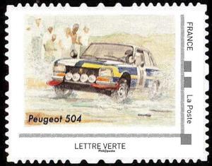 Stamp, Peugeot 504, France,  , Cars