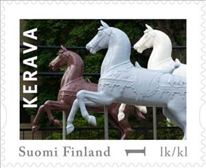 Stamp, Day of Stamps - Kerava, Finland,  , Art, Horses, Statues