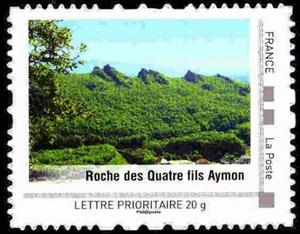 Stamp, Roche des Quatre fils Aymon, France,  , Landscapes