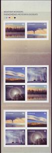 Booklet Pane, Weather Wonders, Canada,  , Clouds, Landscapes, Moon, Mountains, Storms, Trees, Weather