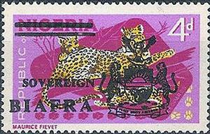 Stamp, Leopard (Panthera pardus), Biafra,  , Animals (Fauna), Cats of Prey, Leopards