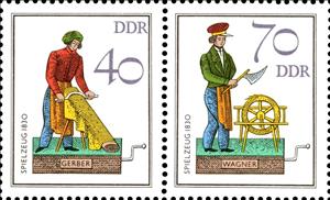 Se-tenant, Manufacturers, Germany, Democratic Republic,  , Professions, Toys