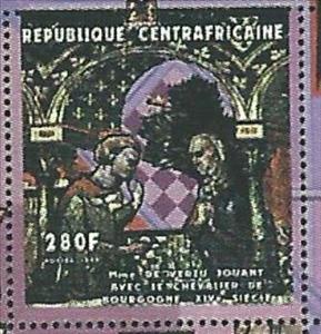 Stamp, Mme. de Verzu, Central African Republic,  , Chess