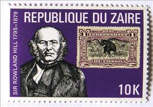Stamp, R. Hill With Stamp Elephant, Zaire,  , Stamps, Elephants