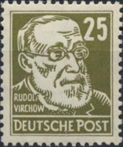 Stamp, Rudolf Virchow (1821-1902), Germany, Democratic Republic,  , Famous People, Men, Physicians, Politicians