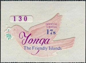 Stamp, Peace dove with laurel branch, Tonga,  , Birds, Peace Doves
