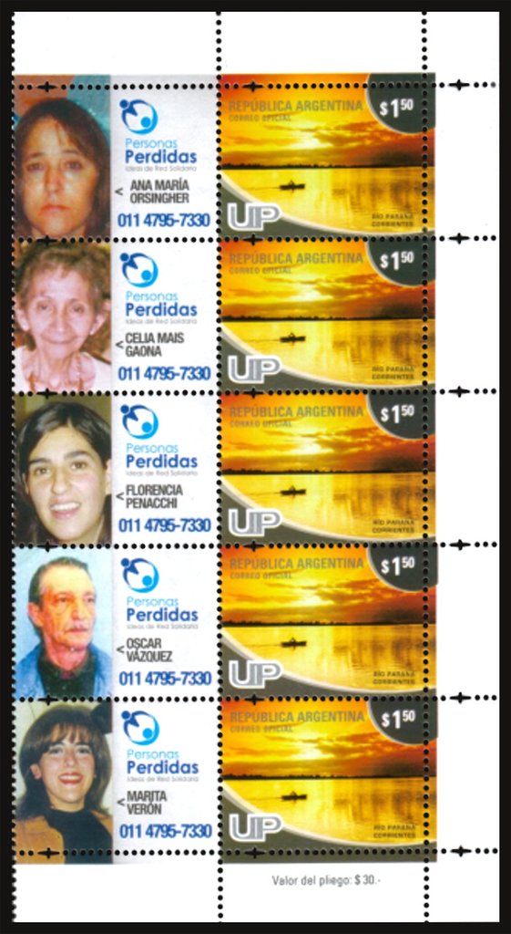 Rio Parana - with labels of missing persons