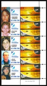 Mini Sheet, Rio Parana - with labels of missing persons, Argentina,  , Human Rights, Landscapes, People, Rivers, Tourism