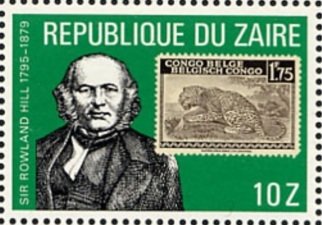 Stamp, Sir Rowland Hill, Zaire,  , Mammals, Stamps, Leopards, Postmasters, Animals (Fauna)