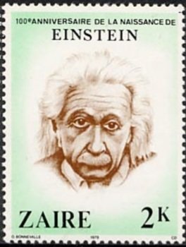 Stamp, Albert Einstein, Zaire,  , Famous People, Scientists, Physicists