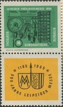 Se-tenant, Leipzig Spring Fair, Germany, Democratic Republic,  , Fairs