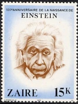 Stamp, Albert Einstein, Zaire,  , Famous People, Scientists, Physicists