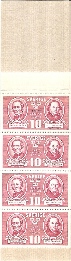 Booklet, Elementary school - perf horizontally, Sweden,  , Education, Famous People, Men, Politicians, Schools