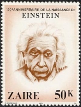 Stamp, Albert Einstein, Zaire,  , Famous People, Scientists, Physicists