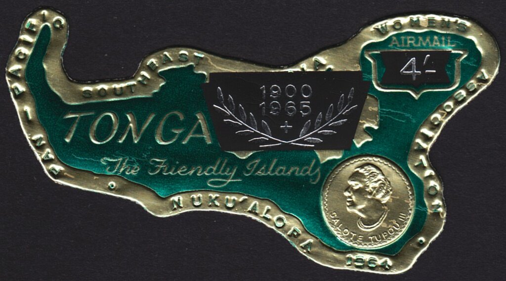 Map of Tongatapu - overprinted and surcharged